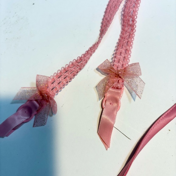 For Love and Lemons Pink Red Hearts Flower lace garter belt - Picture 12 of 12